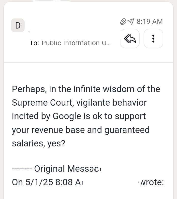 What Does the Supreme Court Think About Vigilante Speech on Google's Platform?
