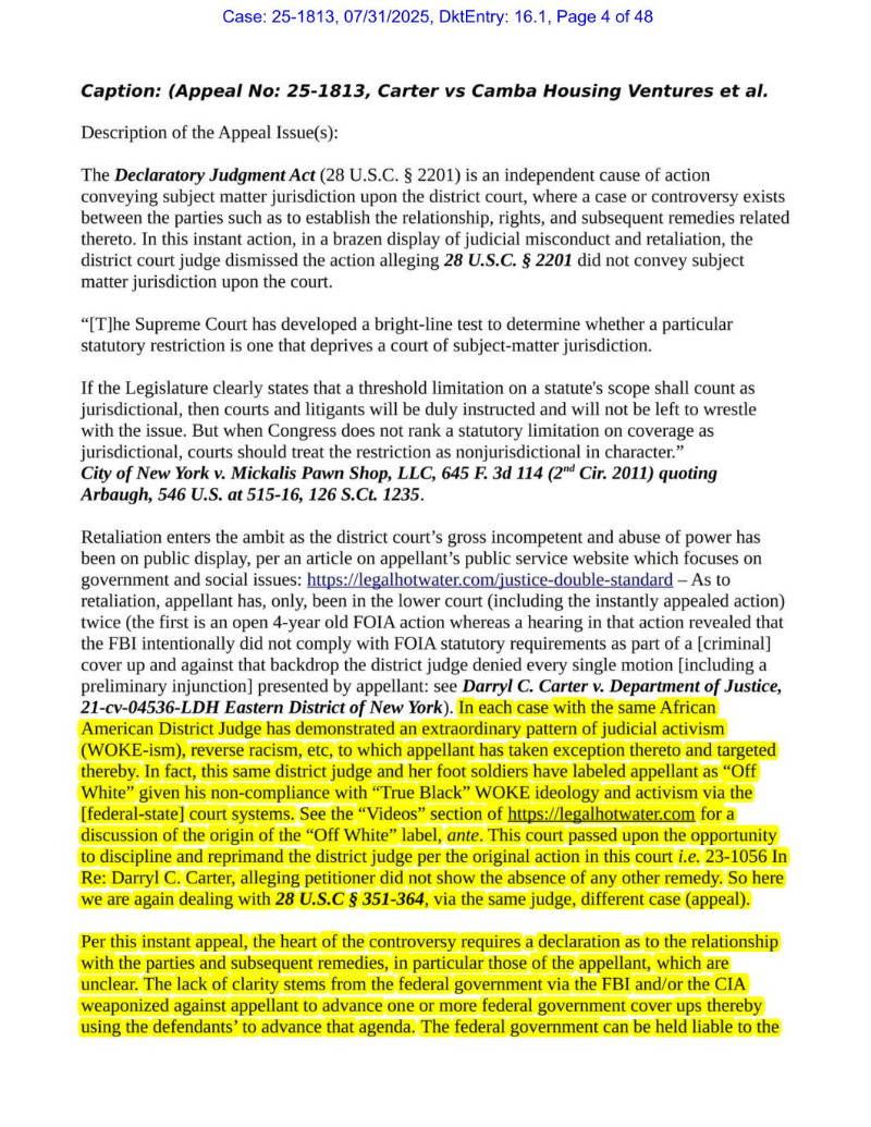 carter vs camba housing ventures judicial cover up