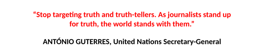 Journalism plays a critical function in a civilized society with respect to maintaining proper checks on the abuse of power and spotlighting actors who otherwise believe they are above the law.